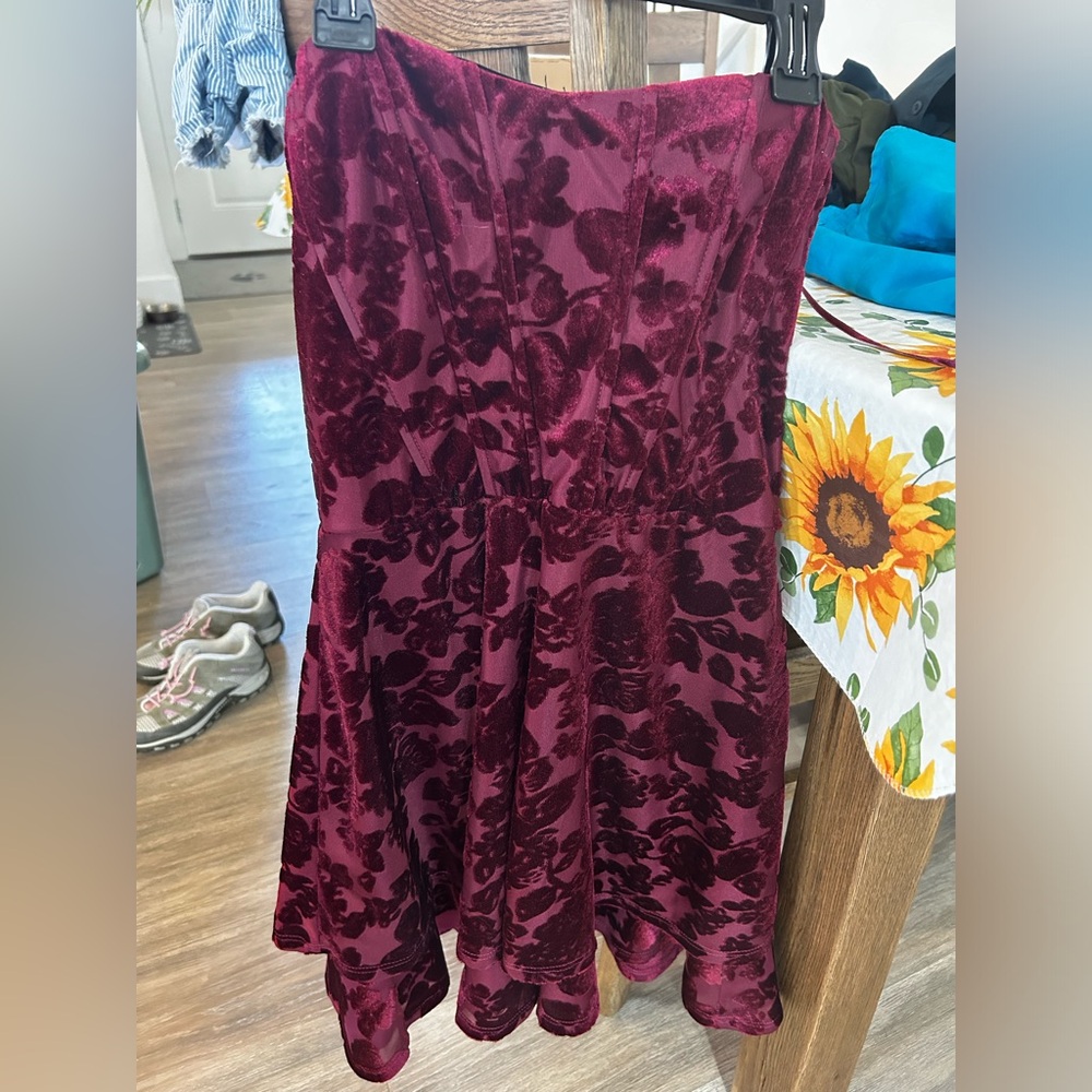 Altard State red velvet dress